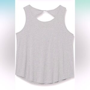 NWT CORE 10 Soft Cotton Open Back Sleeveless Grey Yoga Tank, Sz Large